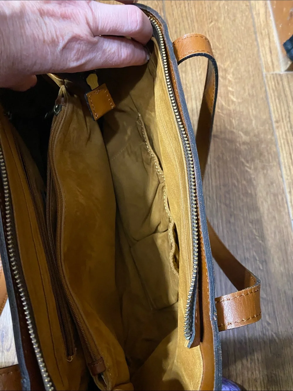 Patricia Nash Tan Leather Chantilly Vintage Satchel Shoulder Bag
